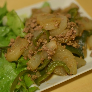 冬瓜と合いびき肉の鶏がら炒め